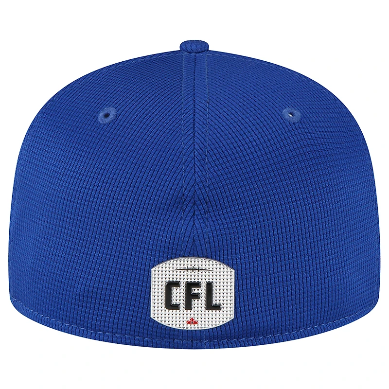 Casquette ajustée New Era Sideline 59FIFTY bleue pour homme, modèle Winnipeg Blue Bombers