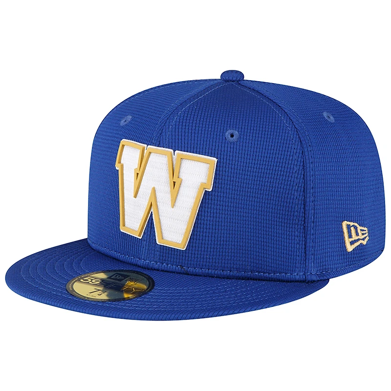 Men's New Era Blue Winnipeg Bombers Sideline 59FIFTY Fitted Hat