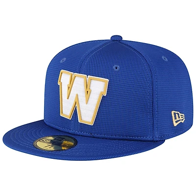 Casquette ajustée New Era Sideline 59FIFTY bleue pour homme, modèle Winnipeg Blue Bombers