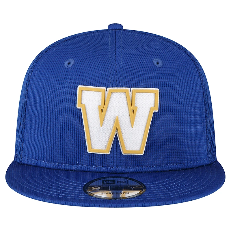 Casquette snapback New Era bleue Winnipeg Blue Bombers Sideline 9FIFTY pour homme