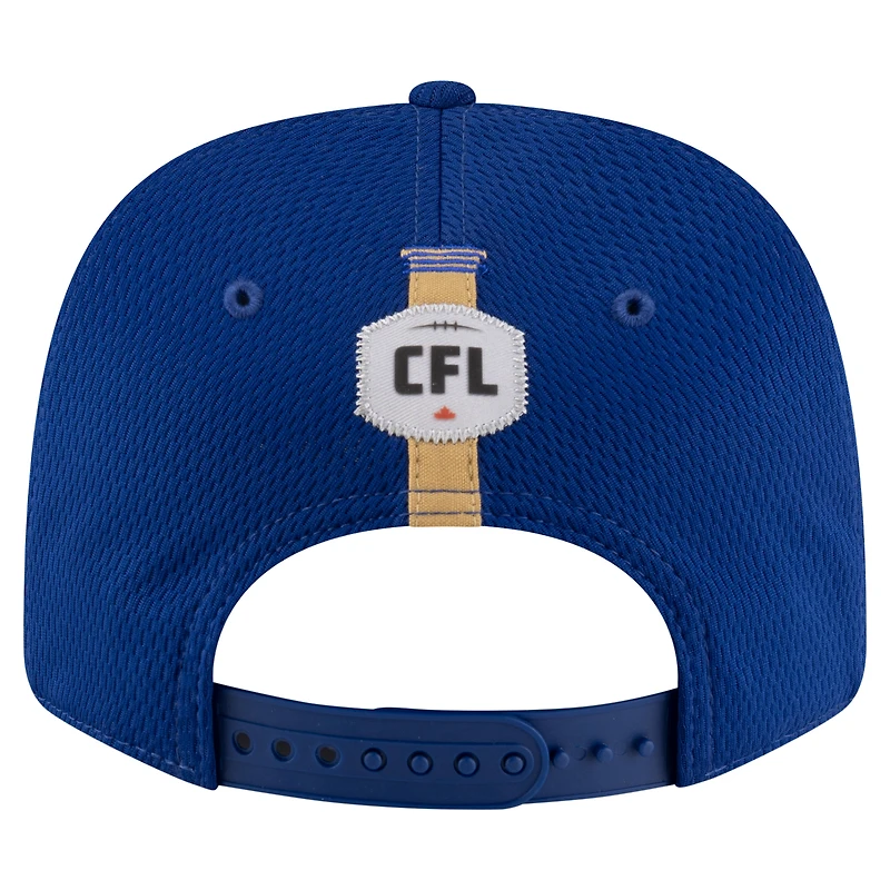 Casquette extensible à bouton-pression New Era Blue Bombers Sideline 9SEVENTY pour homme