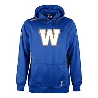 Chandail à capuchon Performance 5th & Ocean by New Era des Winnipeg Blue Bombers Sideline Clutch pour homme, bleu