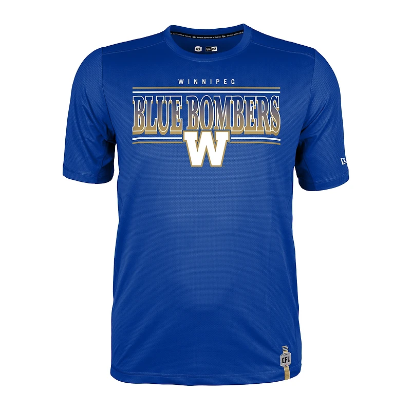 T-shirt de performance bleu New Era pour homme des Blue Bombers Winnipeg