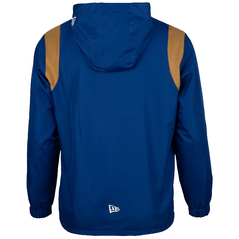 Veste d'entraîneur à boutons New Era pour homme, bleu, en tissu indéchirable, des Blue Bombers de Winnipeg