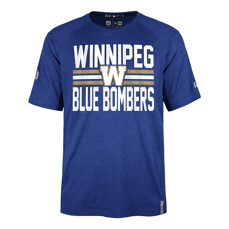 Men's New Era Blue Winnipeg Bombers Sideline Varsity Performance T-Shirt