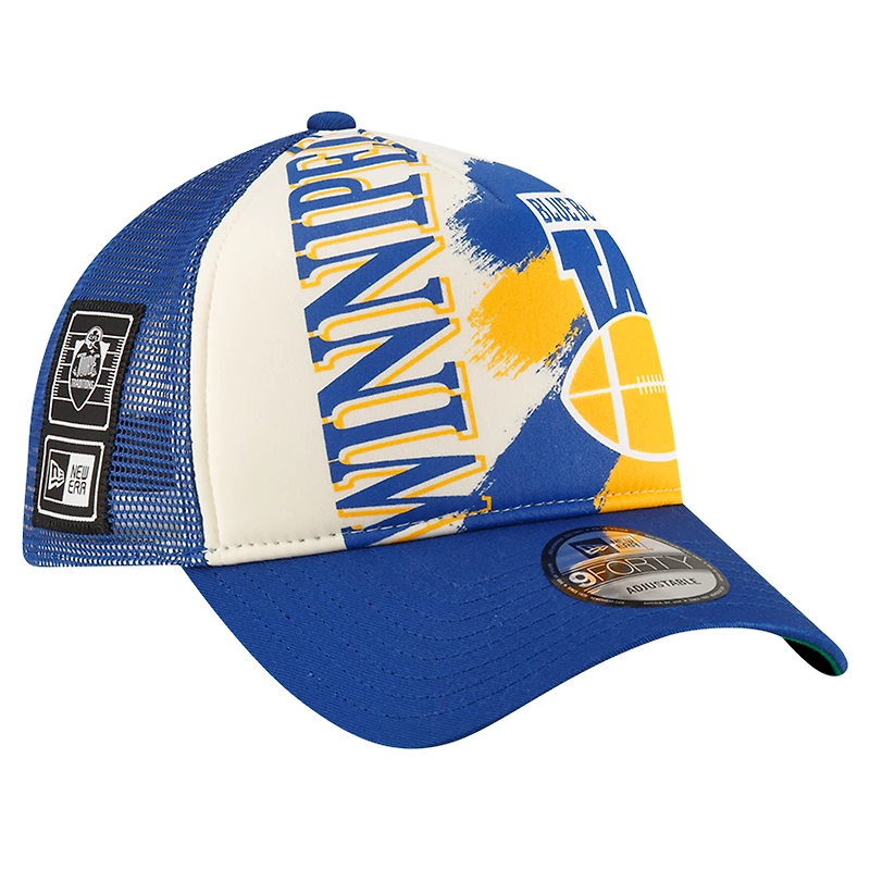 Men's New Era Blue Winnipeg Blue Bombers Turf Traditions 9FORTY Adjustable Hat