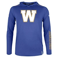 T-shirt à capuche manches longues New Era Royal Winnipeg Blue Bombers Sideline Corral pour hommes