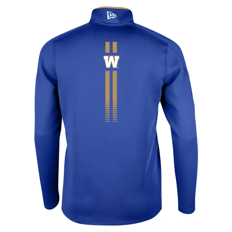 Haut à quart de zip Performance Sideline Edge des Blue Bombers Winnipeg New Era pour hommes