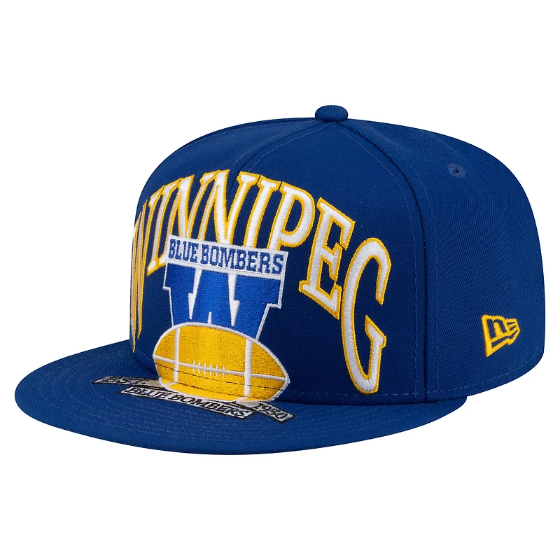 Casquette à pression 9FIFTY Turf Traditions des Blue Bombers de Winnipeg Royal New Era pour homme