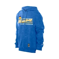 Men's New Era Royal Winnipeg Blue Bombers Turf Traditions Mineral Wash Vintage Fleece Hoodie