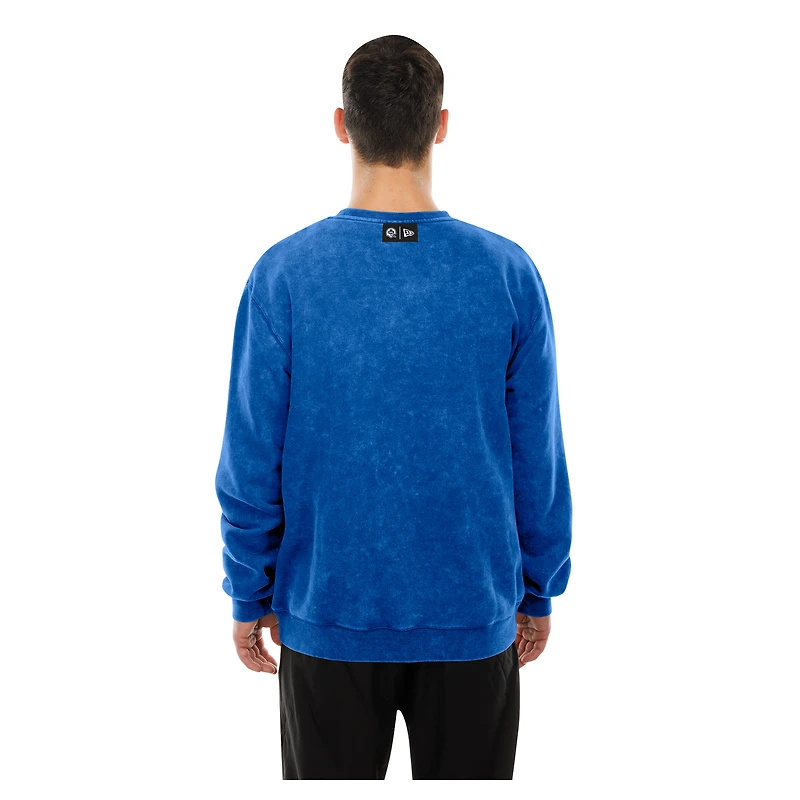 Men's New Era Royal Winnipeg Blue Bombers Turf Traditions Vintage Fleece Crewneck Sweatshirt