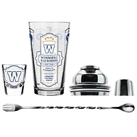 The Sports Vault Winnipeg Blue Bombers Five-Piece Bartender Shot Glass & Mixing Glass Set