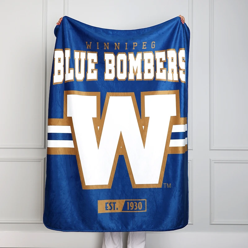 Couverture à jetée Winnipeg Blue Bombers 50 po x 60 po pour les amateurs de sport
