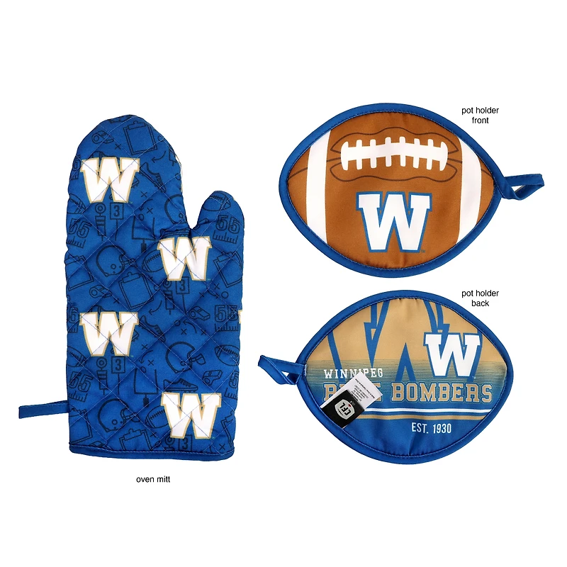 Winnipeg Blue Bombers Two-Piece Kitchen Mitt Set