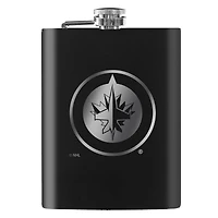 Jets noirs de Winnipeg 8oz. Flacon gravé au laser