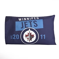 Ensemble de deux taies d'oreiller bleues des Jets de Winnipeg (20 po x 30 po)