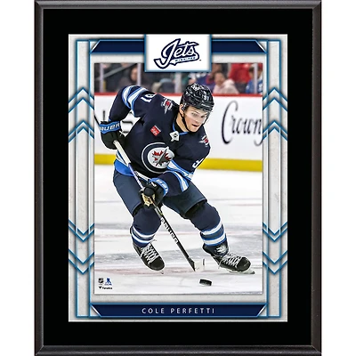 Plaque de joueur sublimée de 10,5 po x 13 po des Jets de Winnipeg de Cole Perfetti