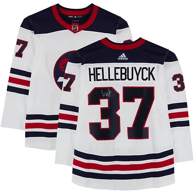 Connor Hellebuyck Winnipeg Jets Autographed White Heritage Classic adidas Authentic Jersey