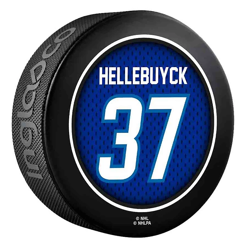 Connor Hellebuyck Winnipeg Jets Inglasco 2024 Vezina Trophy Winner Hockey Puck - Limited Edition 2024