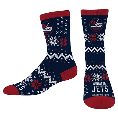 For Bare Feet  Navy Winnipeg Jets Team Sweater Socks