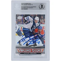 Jacob Trouba Winnipeg Jets autographié 2013-14 Upper Deck Series 1 Young Guns #237 Beckett Fanatics Witnessed Rookie Card