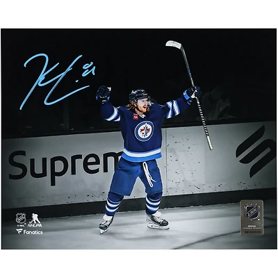 Kyle Connor Winnipeg Jets Autographed 8" x 10" Blue Jersey Celebrating Spotlight Photograph