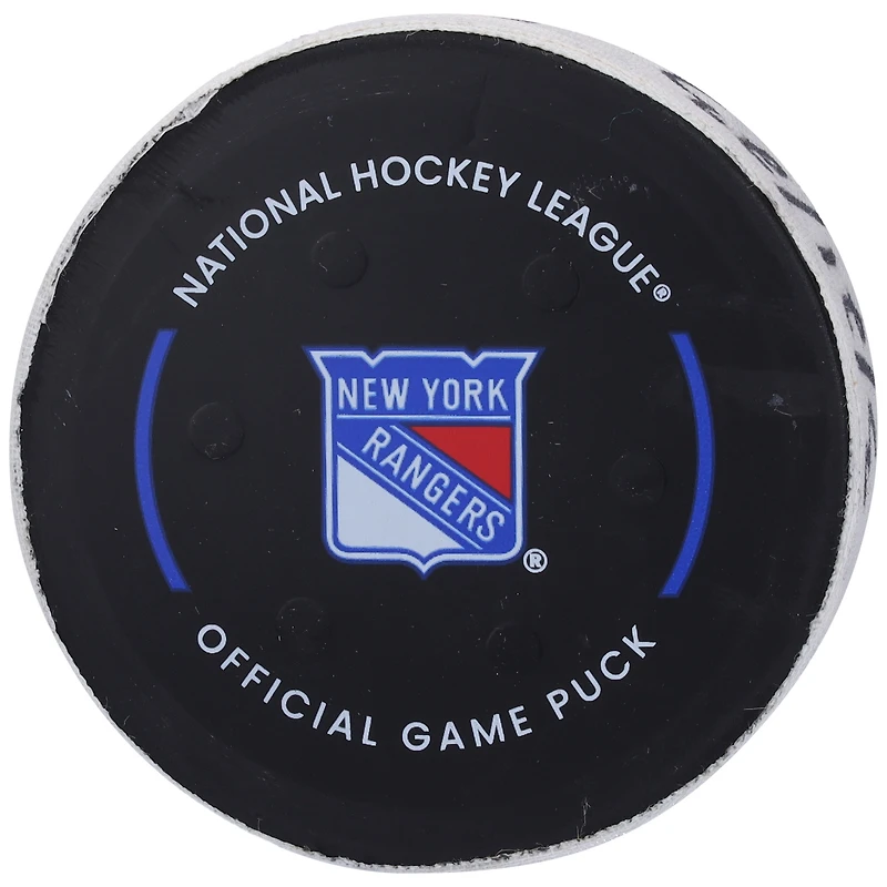 Kyle Connor, rondelle de but utilisée par les Jets de Winnipeg le 20 février 2023 contre les Rangers de New York