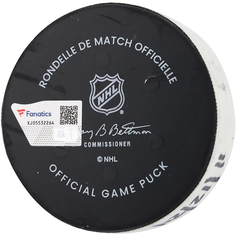 Kyle Connor Winnipeg Jets Game-Used Goal Puck from November 12, 2024 vs. New York Rangers - First of Two Goals Scored