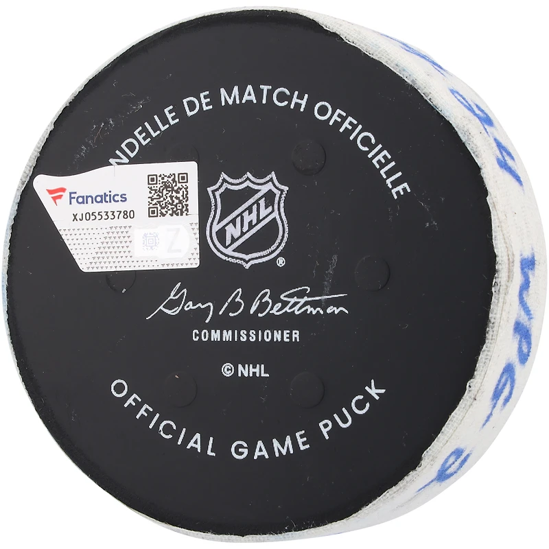 Kyle Connor Rondelle de but utilisée par les Jets de Winnipeg contre les Rangers de New York le 19 mars 2024