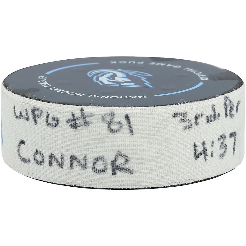 Rondelle de but utilisée par Kyle Connor (Winnipeg Jets) lors du match contre le Mammoth de l'Utah le 21 décembre 2025 - Deuxième des deux buts marqués