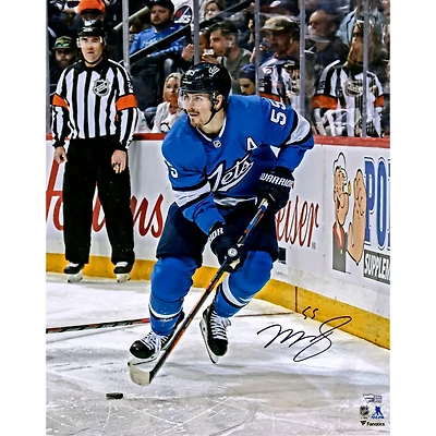 Mark Scheifele Winnipeg Jets dédicacé 16" x 20" photographie de patinage en jersey alternatif