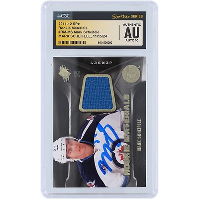 Mark Scheifele Winnipeg Jets Autographed 2011-12 Upper Deck SPx Rookie Materials Blue Relic #RM-MS CGC Fanatics Witnessed Authenticated Auto 10 Rookie Card
