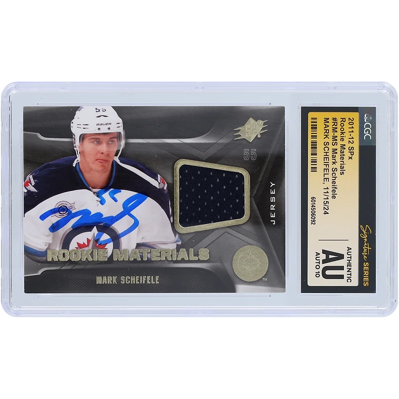 V106832 WinJet Mark Scheifele Winnipeg Jets Autographié 2011-12 Upper Deck Rookie Materials Navy Relic #RM-MS CGC Fanatics Witnessed Authenticated Auto 10 Rookie Card 55 Mark Scheifele AUT UPD TRADING CARDS 45642 AUTTRC CA01HK4432 #2