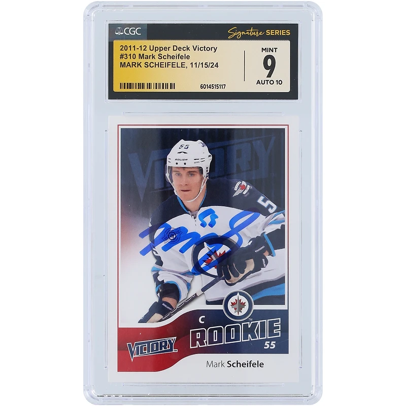 Mark Scheifele Winnipeg Jets Autographed 2011-12 Upper Deck Victory #310 CGC Fanatics Witnessed Authenticated 9/10 Rookie Card
