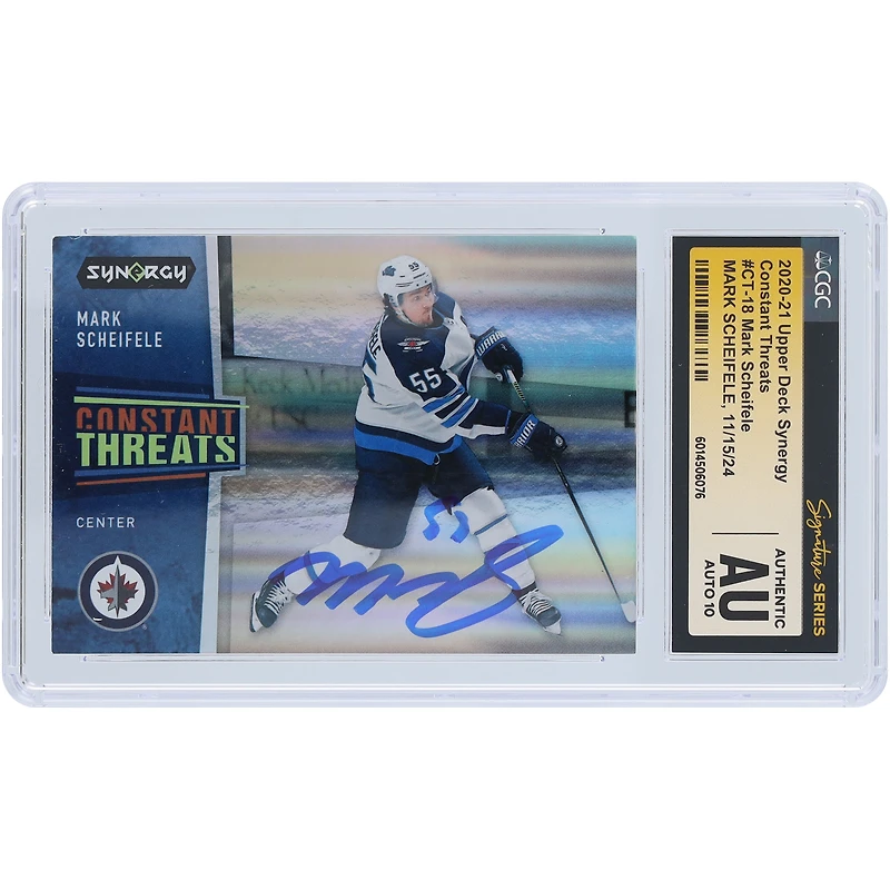 V106832 WinJet Mark Scheifele Winnipeg Jets Autographié 2020-21 Upper Deck Synergy Constant Threats #CT-18 CGC Fanatics Witnessed Authenticated Auto 10 Card 55 Mark Scheifele AUT UPD CARTES À ÉCHANGER 45642 AUTTRC CA01HK4447 #17