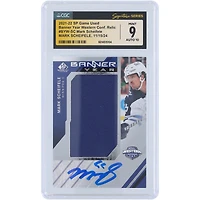 Mark Scheifele Winnipeg Jets Autographed 2021-22 Upper Deck SP Game Used Banner Year Western Conference Blue Relic #BYW-SC CGC Fanatics Witnessed Authenticated 9/10 Card