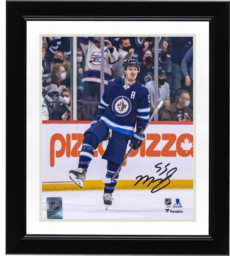 Mark Scheifele Winnipeg Jets Autographed 8" x 10" Navy Jersey Celebration Photograph