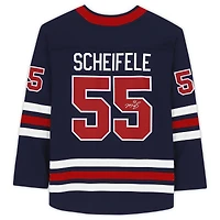 Mark Scheifele Jets de Winnipeg dédicacé chandail d'échappée des fanatiques alternatifs bleus