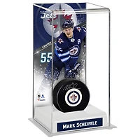 Mark Scheifele Winnipeg Jets Autographed Puck with Deluxe Tall Hockey Puck Case