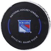 Rondelle de but utilisée par Mark Scheifele pour le match des Jets de Winnipeg du 20 février 2023 contre les Rangers de New York