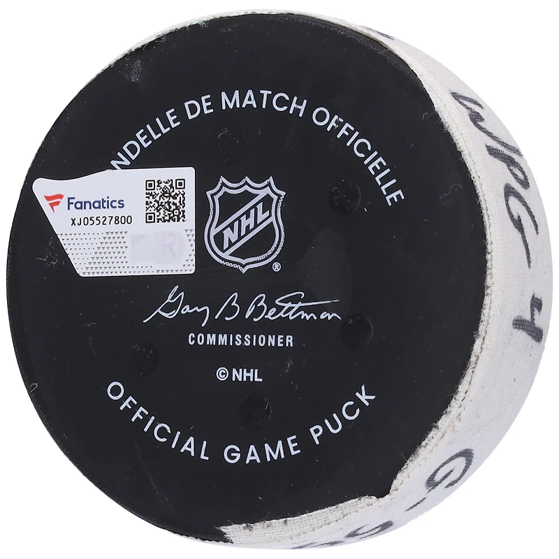 Mark Scheifele Winnipeg Jets Game-Used Goal Puck from February 20, 2023 vs. New York Rangers - Second of Two Goals Scored