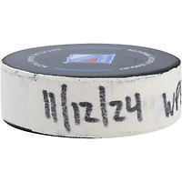 Mark Scheifele Winnipeg Jets Game-Used Goal Puck from November 12, 2024 vs. New York Rangers