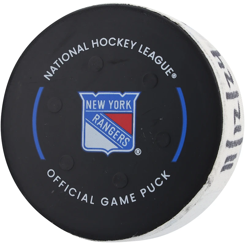 Mark Scheifele Winnipeg Jets Game-Used Goal Puck from November 12, 2024 vs. New York Rangers