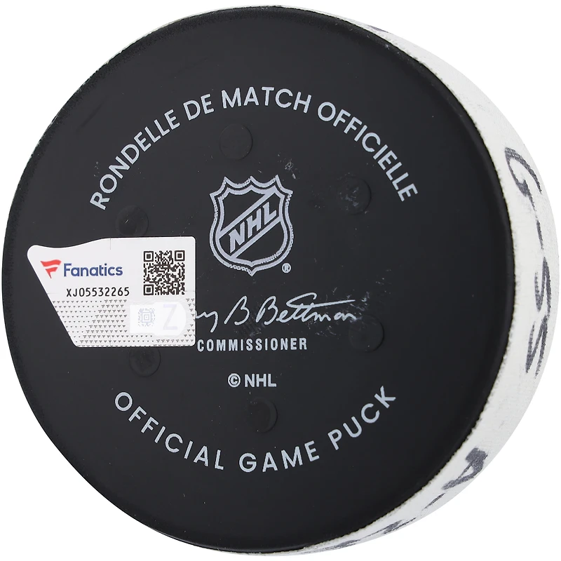 Mark Scheifele Winnipeg Jets Game-Used Goal Puck from November 12, 2024 vs. New York Rangers