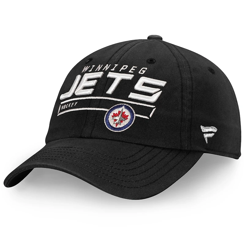Casquette ajustable Authentic Pro Rinkside Fundamental des Jets de Winnipeg Fanatics pour hommes, noire