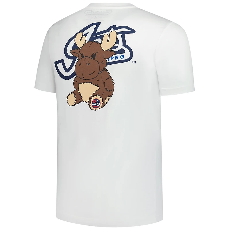 T-shirt en peluche blanc pour homme Mitchell & Ness avec logo Winnipeg Jets