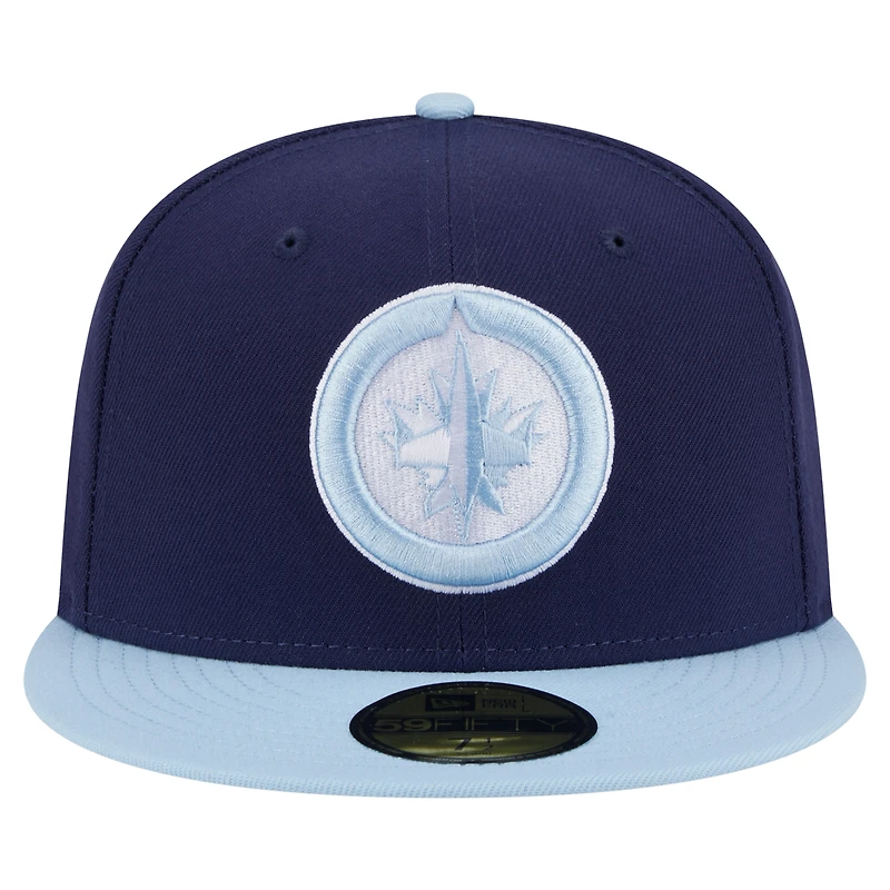 Men's New Era  Navy/Light Blue Winnipeg Jets Color Pack Two-Tone 59FIFTY Fitted Hat