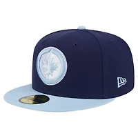 Men's New Era  Navy/Light Blue Winnipeg Jets Color Pack Two-Tone 59FIFTY Fitted Hat