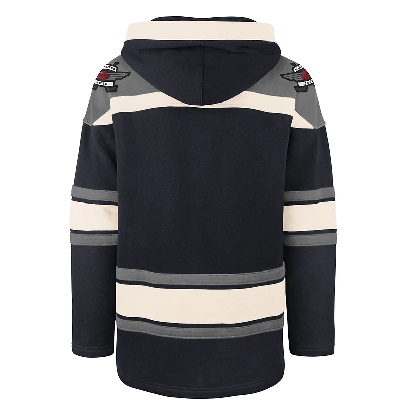 Sweat à capuche Superior Lacer bleu marine Winnipeg Jets '47 pour homme
