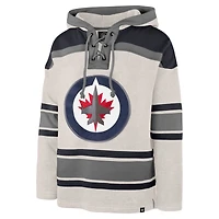 Men's '47 Oatmeal Winnipeg Jets Rockaway Lacer Pullover Hoodie